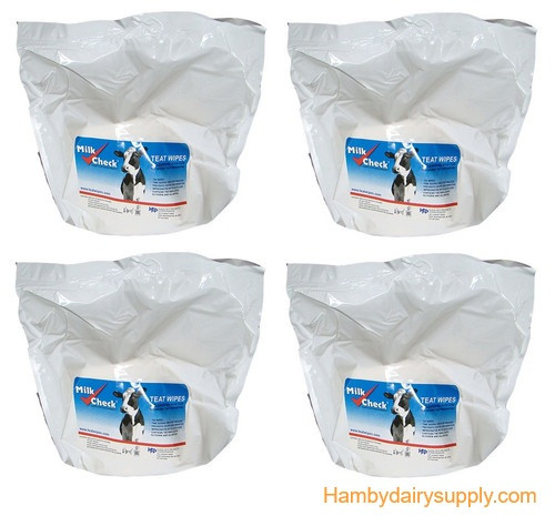 Case of 4 refill bags - Milk Check Teat Wipes  - Limit 1 case*