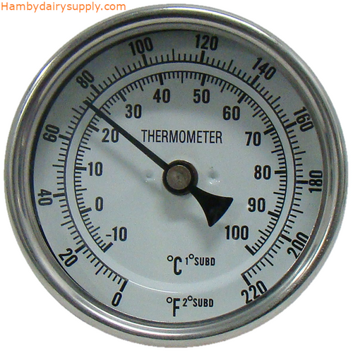 Thermometer 0 to 200 F Degree 1.5 Tri-Clamp x 4 Stem for Wash Vat or Milk  Cooling Tank