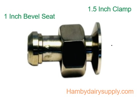SS Adapter - 1 inch Male Bevel Seat (thread) x clamp 1.5 inch