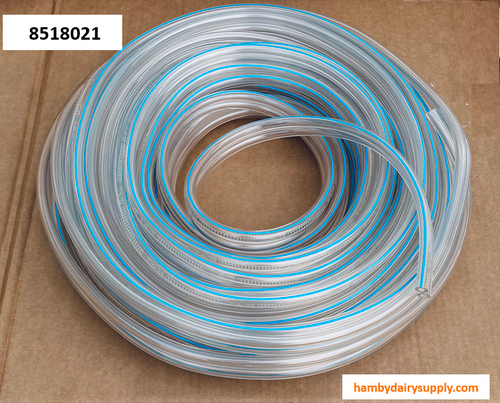 Double Hose 9/32 ID BouMatic ** Twin Clear Pulsation Tubing  Blue Stripe
