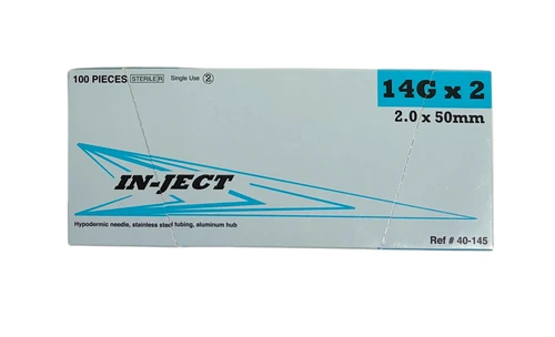 Closeout! IN-JECT Aluminum Hub 14 Gauge x 2 Inch Needles (Box of 100)
