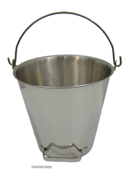 20 Quart Stainless Steel Pail with Pouring Handle and raised base