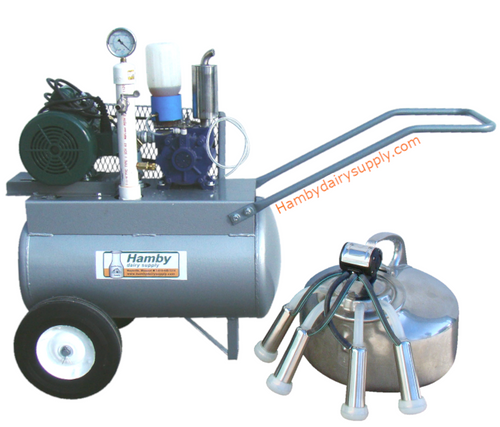 2 HP Vacuum System for small pipeline or bucket milking - Hamby