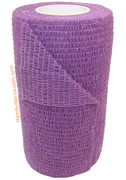 Purple - Cohesive Flexible Bandage 4 inch x 5 yards stretched