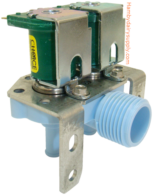 Dual Water valve with 24 volt coil for Mueller Washer Hamby Dairy Supply