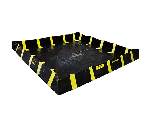 QUICKBERM CONTAINMENT BERM WITH INSIDE WALL SUPPORTS, 745 US GAL. CAPACITY, 10' W X 10' L X 12" H, SNAP-UP BRACKET