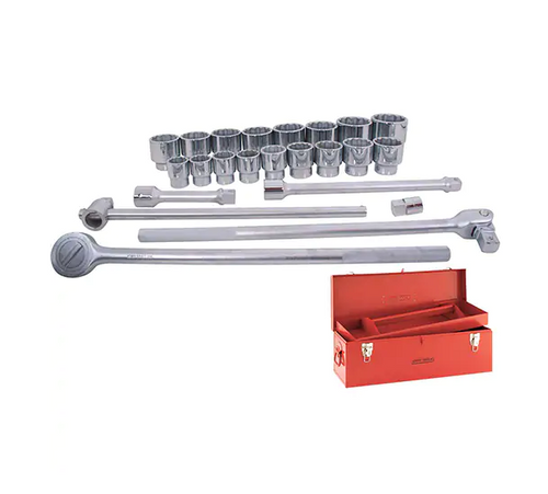 SOCKET & ATTACHMENT SET, 24 PCS, 1" DRIVE SIZE