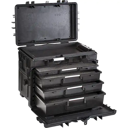 MOBILE TOOL CHEST WITH DRAWERS, 6 DRAWERS, 22-4/5" W X 15" D X 18" H, BLACK