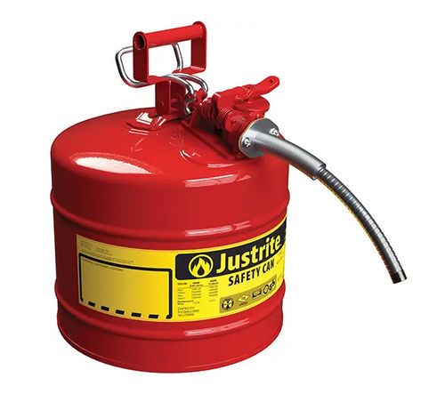 ACCUFLOW™ SAFETY CANS, TYPE II, STEEL, 2.5 US GAL., RED, FM APPROVED/UL/ULC LISTED