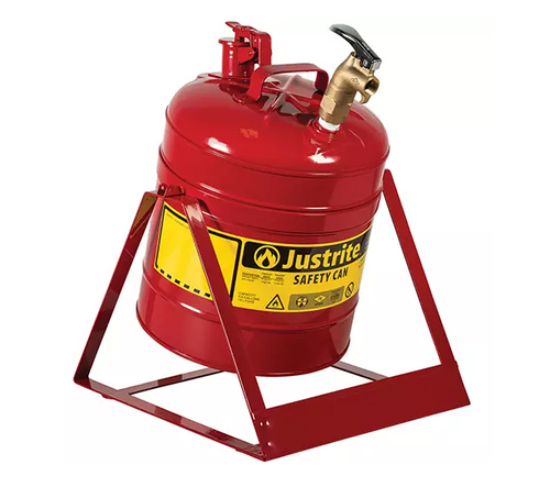 LABORATORY SAFETY CAN WITH FAUCET, TYPE I, STEEL, 5 US GAL., RED, FM APPROVED