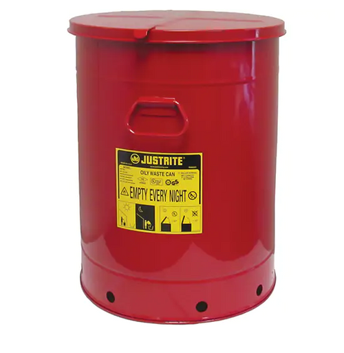 HAND OPERATED OILY WASTE CAN FM APPROVED/UL LISTED 21 US GAL. RED