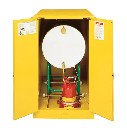 SURE-GRIP EX HORIZONTAL DRUM STORAGE CABINETS 55 US GAL. CAP. YELLOW