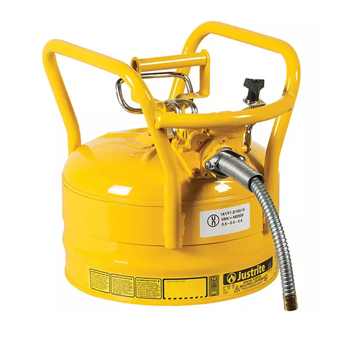 D.O.T. ACCUFLOW SAFETY CANS TYPE II STEEL YELLOW FM APPROVED