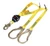 TWIN-LEG TIE-BACK WEB SHOCK-ABSORBING LANYARD 4' REBAR HOOK CENTER SNAP HOOK LEG ENDS POLYESTER