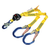 TWIN-LEG STRETCH WEB SHOCK-ABSORBING LANYARD 4' REBAR HOOK CENTER SNAP HOOK LEG ENDS