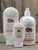 Vanilla Chai Moisturizing Lotion in three sizes—2.5 oz, 8 oz, and 16 oz bottles displayed on a wooden background.