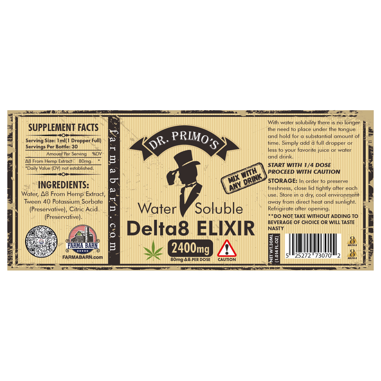 Dr. Primo Delta 8 THC Water Soluble Elixir - Calm Leaf