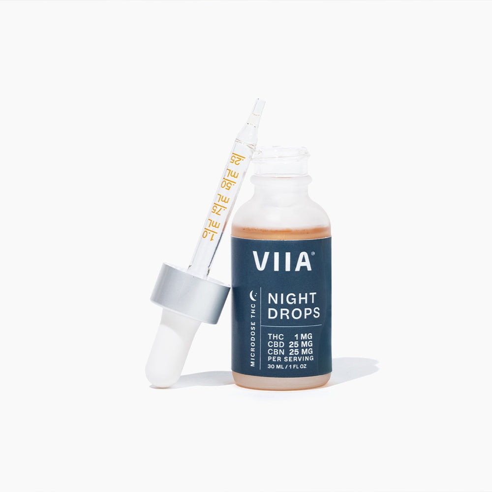 VIIA Hemp CBN + CBD Microdose THC Night Drops - Calm Leaf