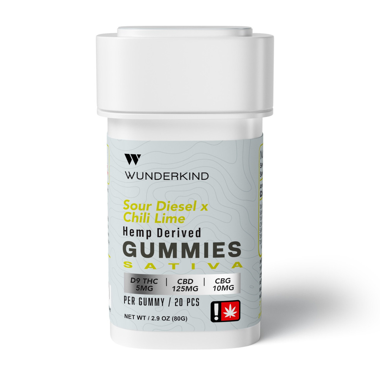 Wunderkind Delta 9 THC + CBD + CBG Terpene Infused Gummies - Calm Leaf