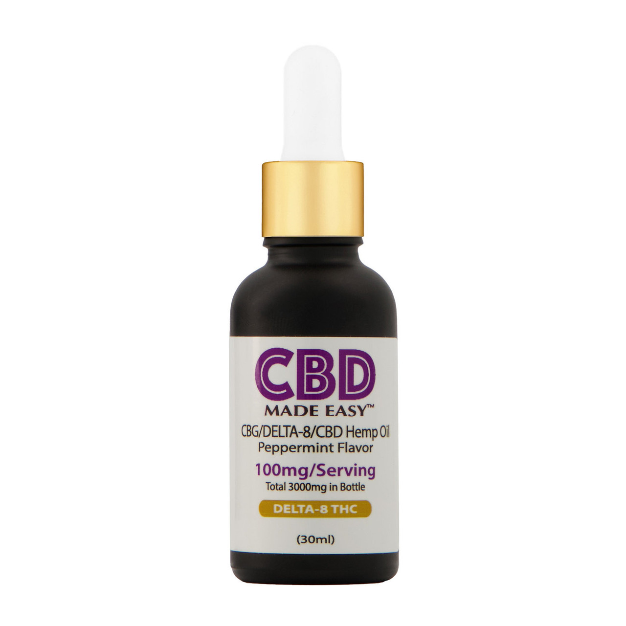 CBD Made Easy The Trifecta: CBG/Delta 8 THC/CBD Hemp Oil - Calm Leaf