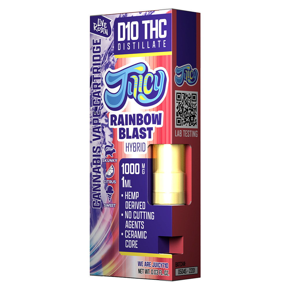 Juicy Delta 10 THC Live Resin Blend Ceramic Vape Cartridge - Calm Leaf