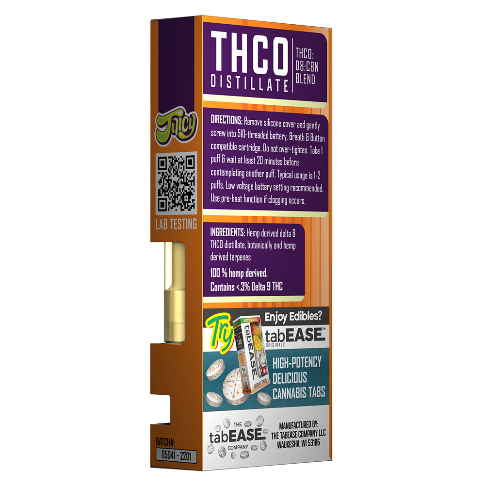 Juicy THCO Live Resin Blend Ceramic Vape Cartridge - Calm Leaf
