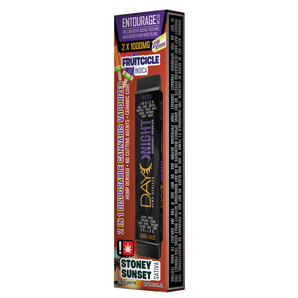 elfbar nachfüll pod läuft aus Juicy Entourage Live Resin Blend Day & Night Double Sided Disposable Vape  Pen