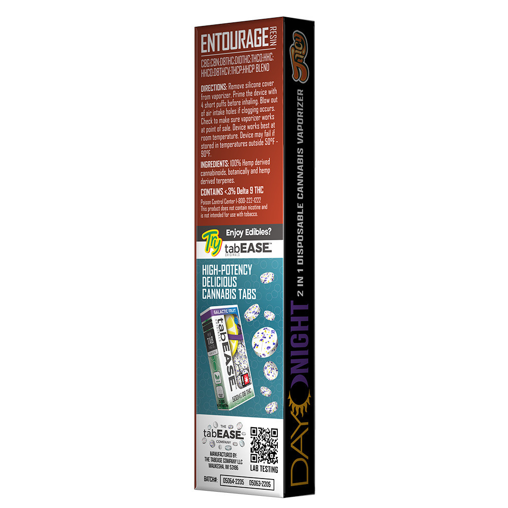 Juicy Entourage Live Resin Blend Day & Night Double Sided Disposable Vape  Pen - Calm Leaf