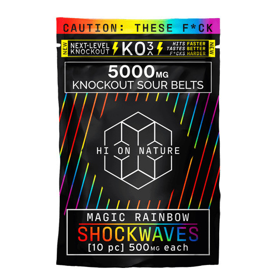Hi On Nature D8 + HHC + THC-P + CB+ Shockwaves Knockout Sour Belts