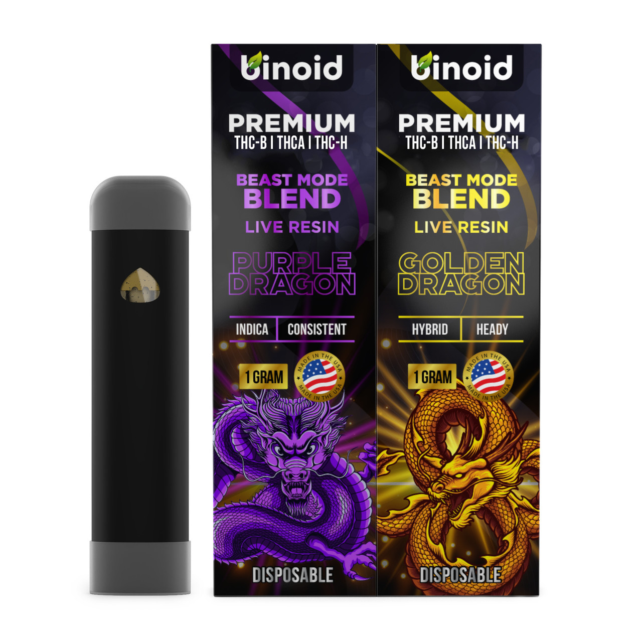 Binoid Beast Mode Live Resin Blend 2 Pack Combo Disposable Vape Pens