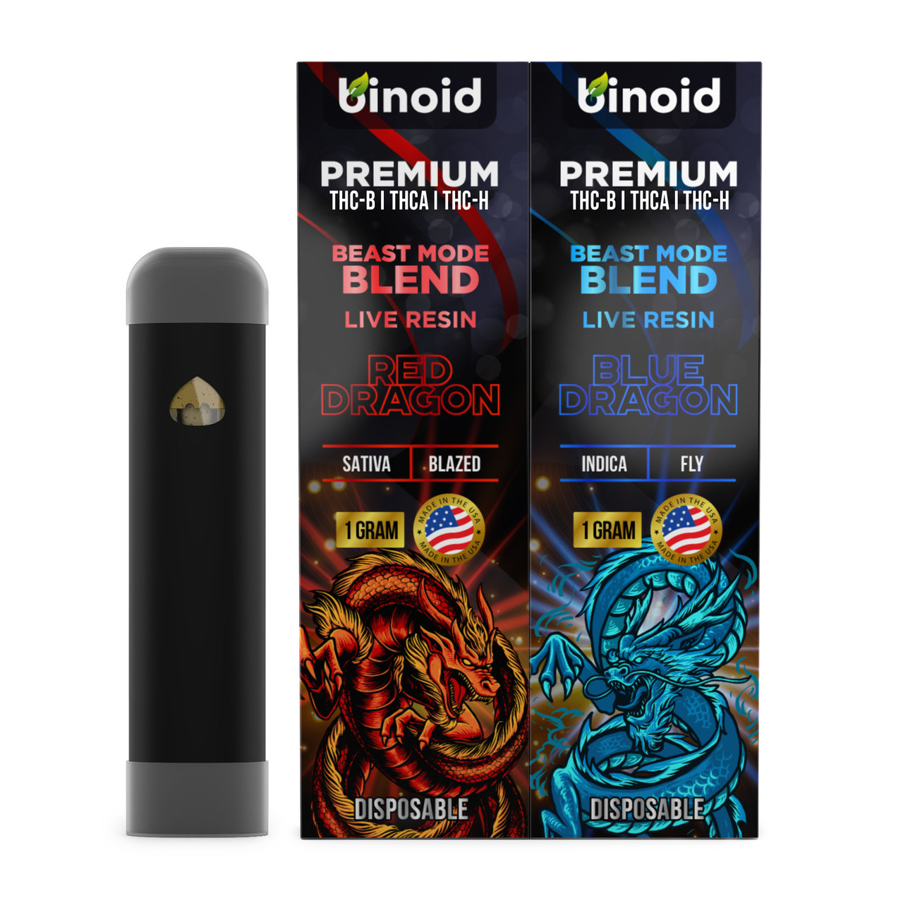 Binoid Beast Mode Live Resin Blend 2 Pack Combo Disposable Vape Pens