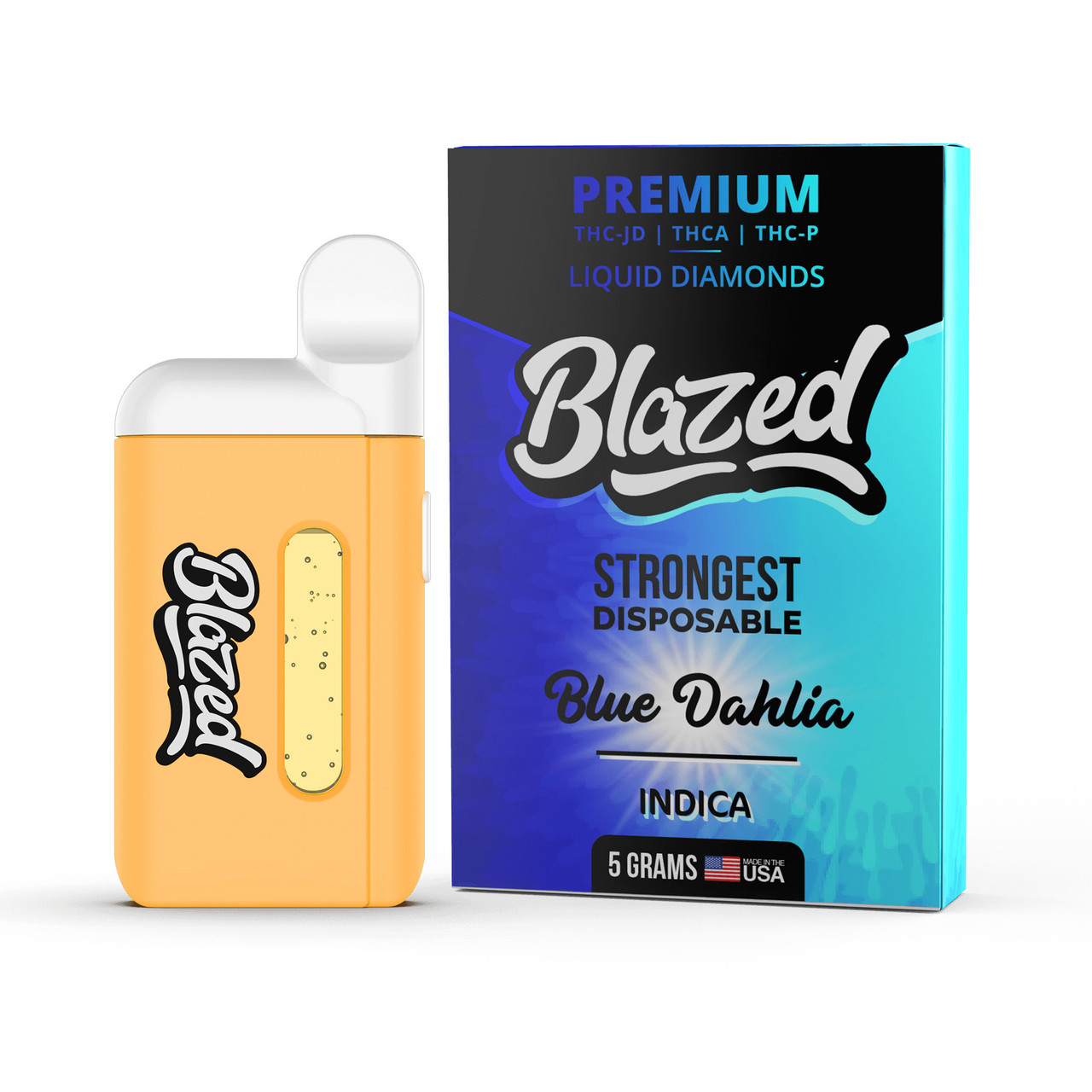 happy face vapes blue diamond Blazed Liquid Diamonds THCA + Delta 9P + THC-JD 5G Disposable Vape Pen