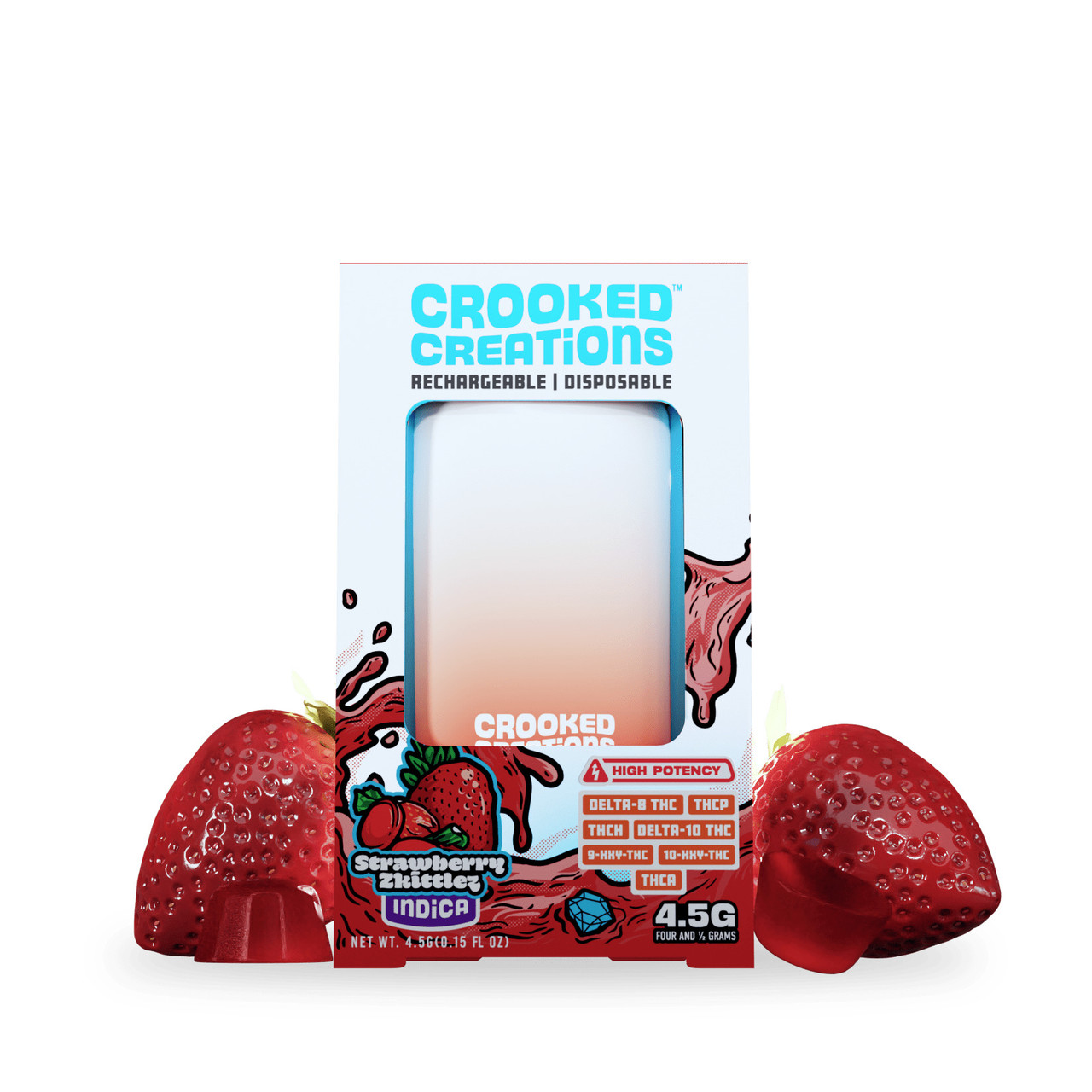 Crooked Creations D8 + THCP + THCH + D10 + THCA + HXY-9 + HXY-10 4.5G Live  Diamond Bar
