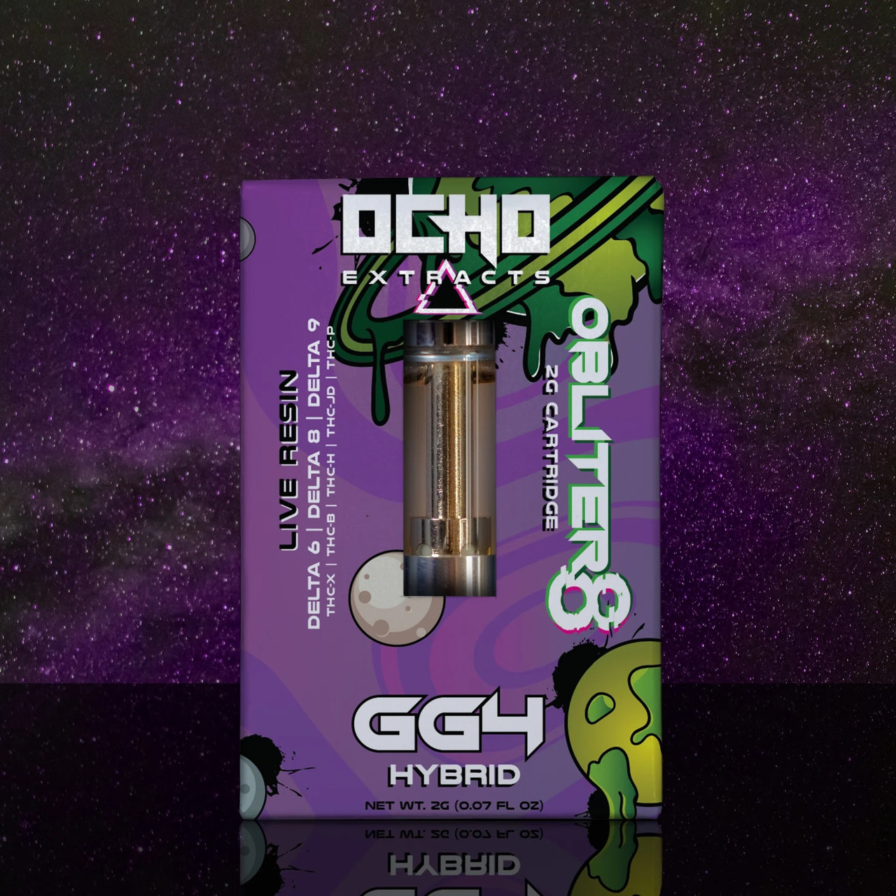 Ocho Extracts Obliter8 Live Resin Blend 2G Vape Cartridge - Calm Leaf