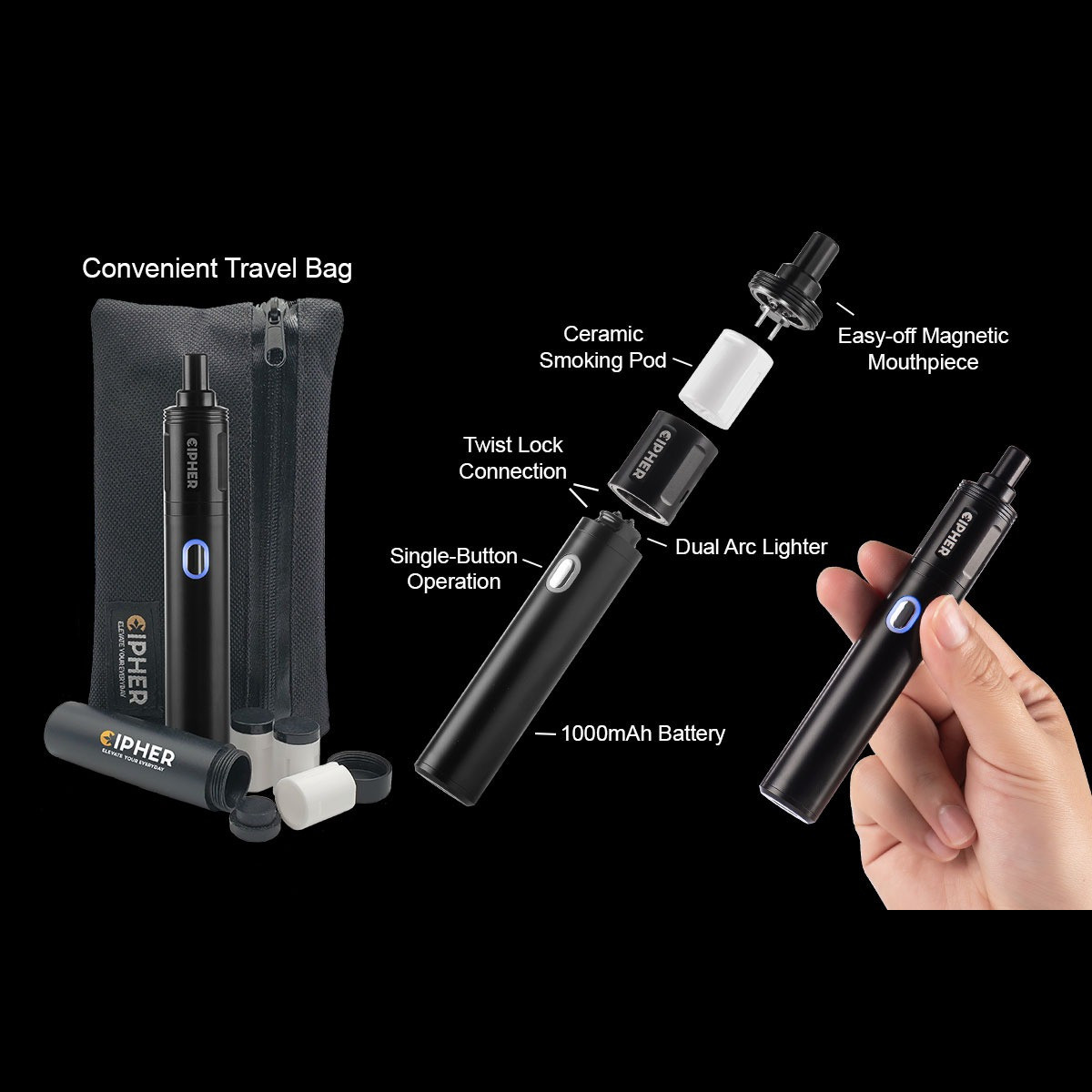 Cipher NOVA V2 All-In-One Electronic Smoking Pipe - Calm Leaf