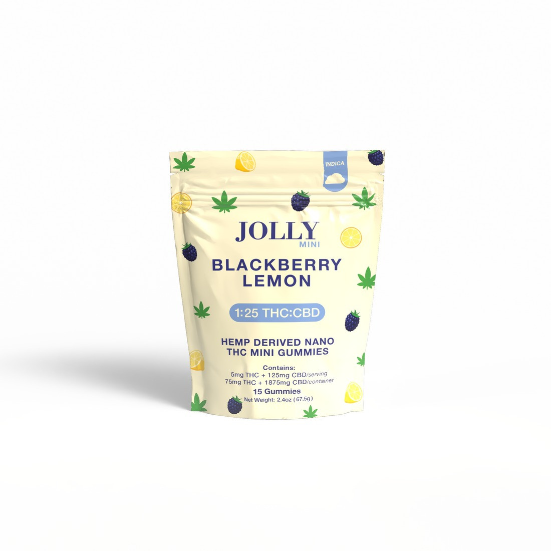 Jolly Mini 1:25 D9 THC + CBN + CBC + CBG + CBD Nano Gummies - Calm