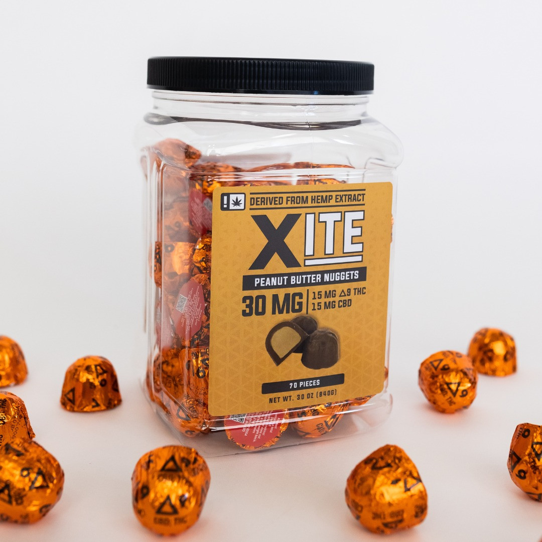 Xite Delta 9 THC + CBD Peanut Butter Nuggets - Calm Leaf