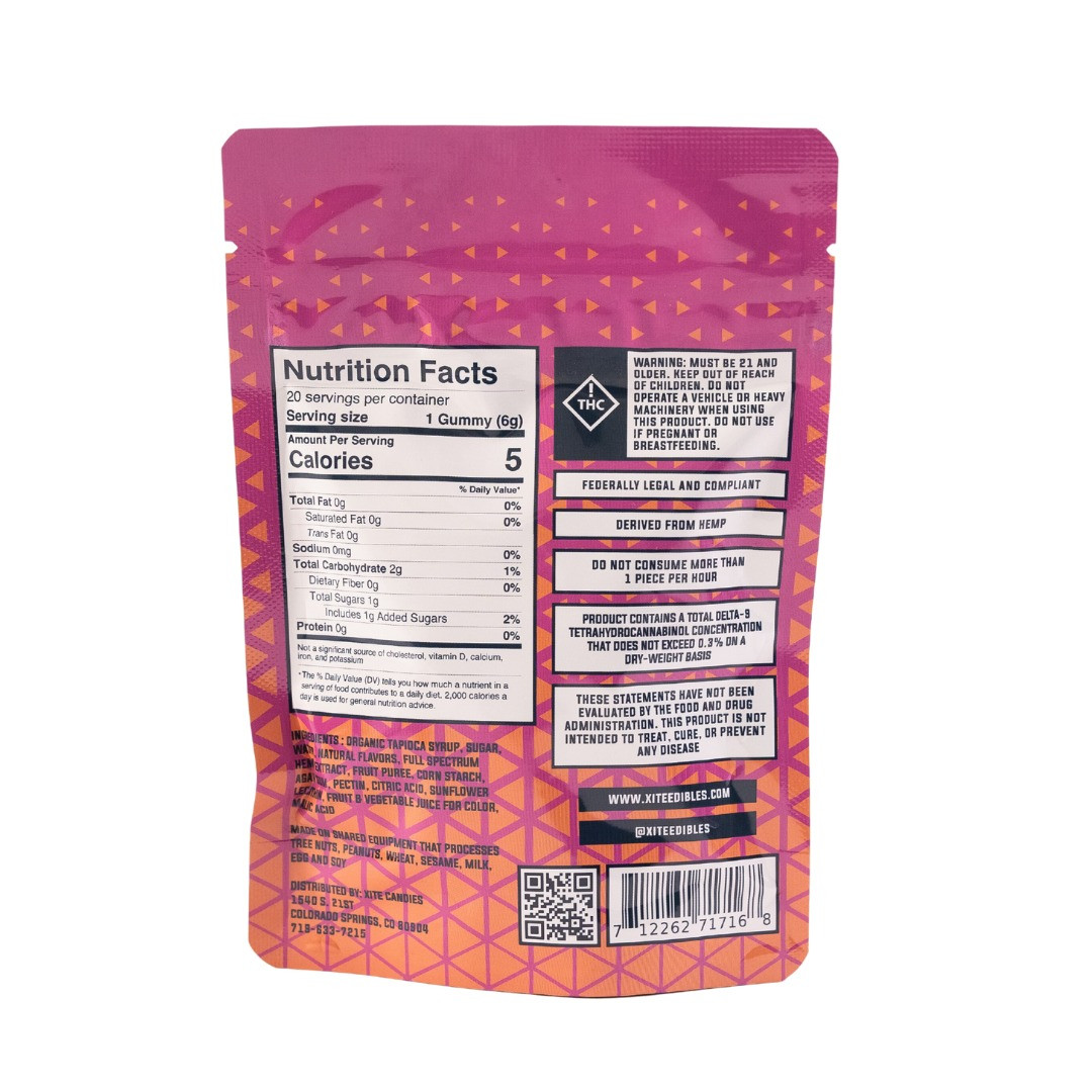Xite Delta 9 THC + CBD Fruit Gummies - Calm Leaf