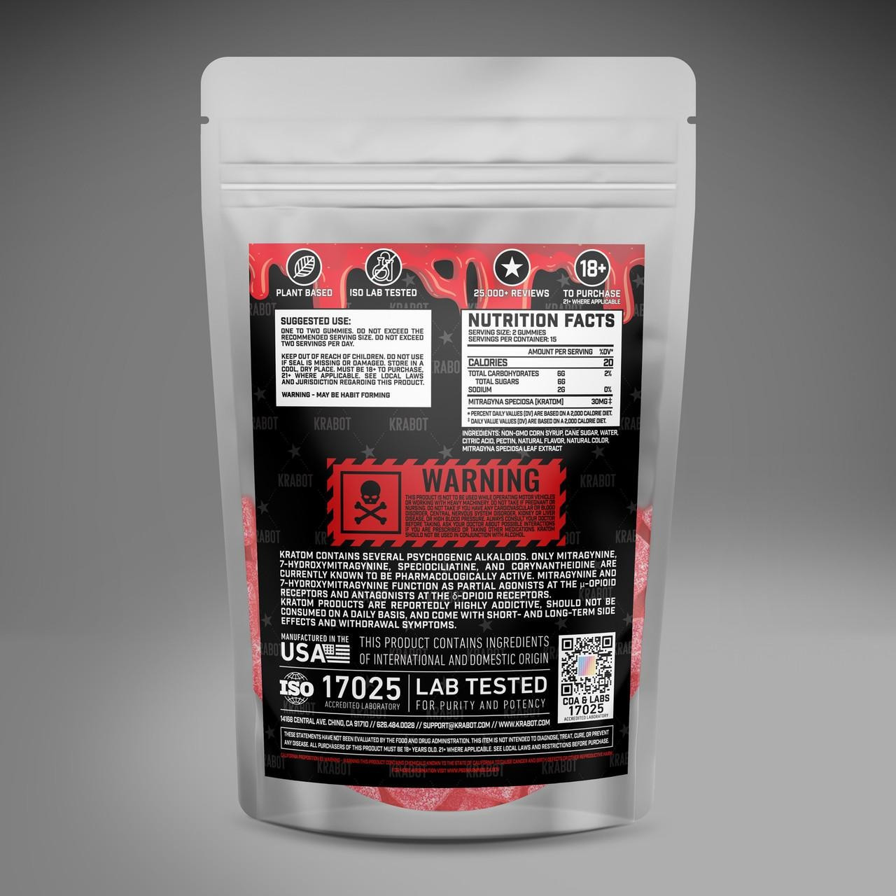 Krabot Premium Kratom Pectin Gummies - Calm Leaf