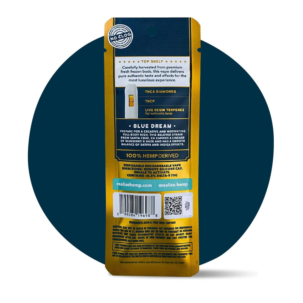 blends by fresh calm vape pen Realize Top Shelf THC Blend Live Resin 2G Disposable Vape Pen