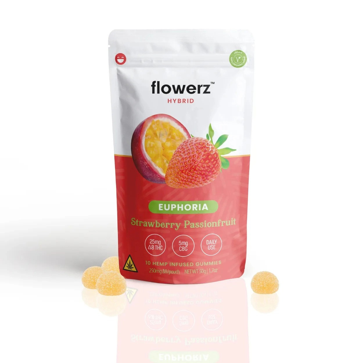 Flowerz Delta 8 THC Euphoria Gummies - Calm Leaf