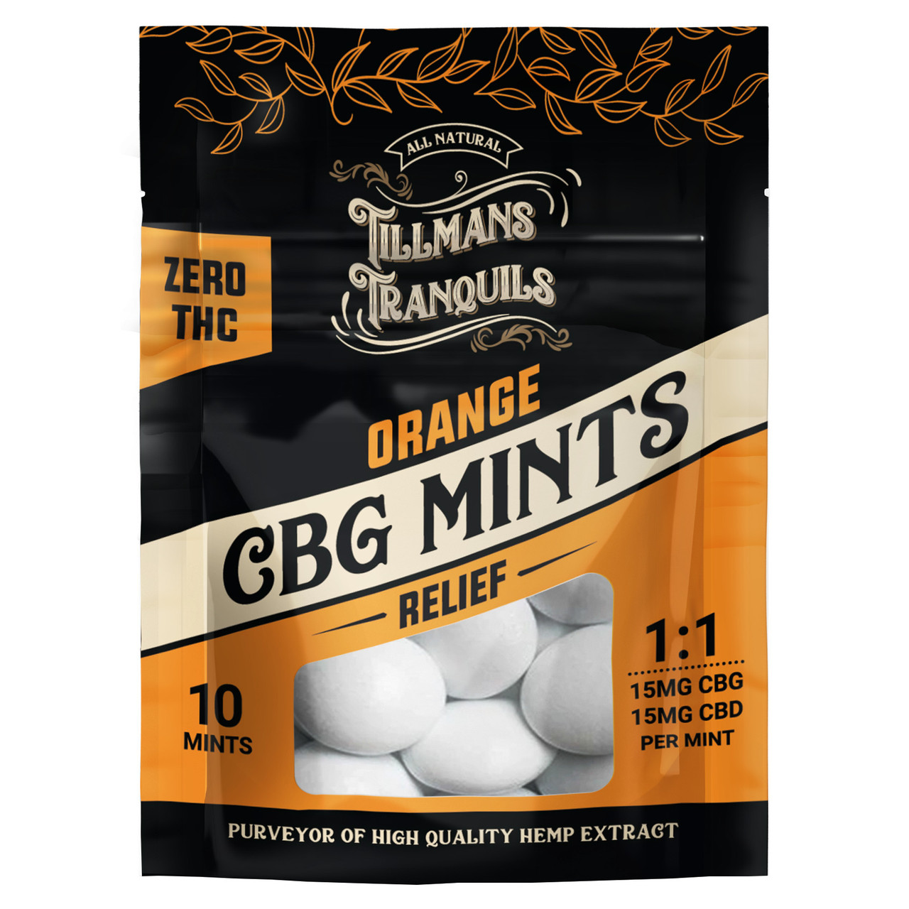 Tillmans Tranquils CBG + CBD 1:1 Relief Mints - Calm Leaf