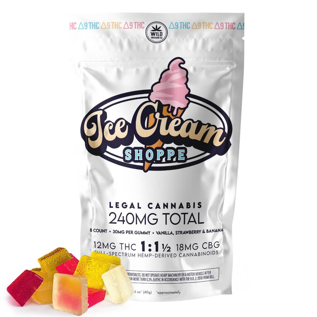 Wild Orchard Delta 9 THC + CBG Ice Cream Shoppe Gummies - Calm Leaf