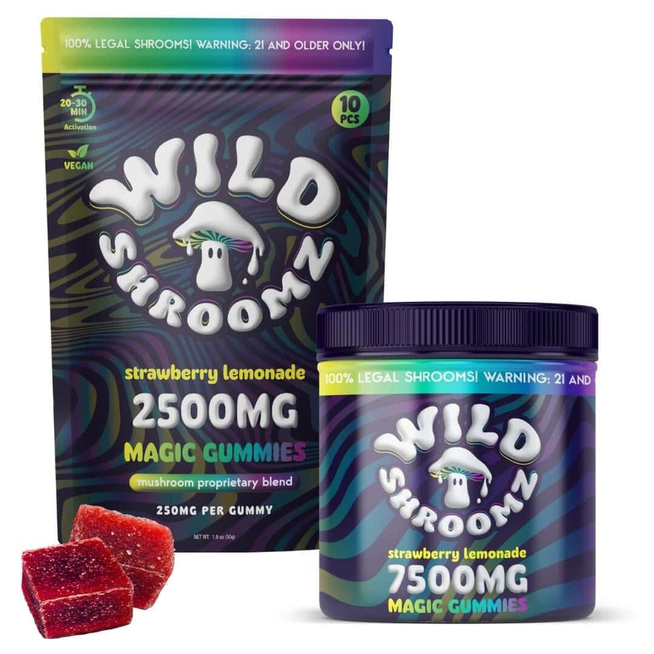 Wild Shroomz Delta 9 THC + Lion's Mane Mushroom Gummies - The Calm 