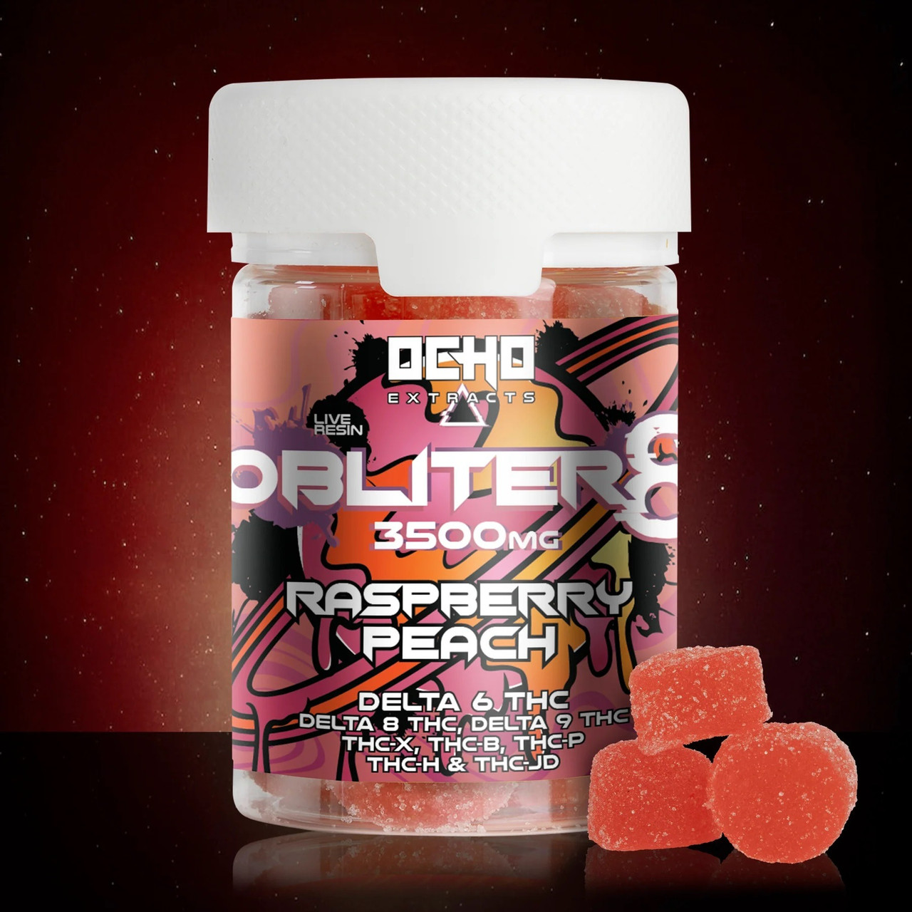 Ocho Extracts Obliter8 Live Resin Blend Gummies - Calm Leaf