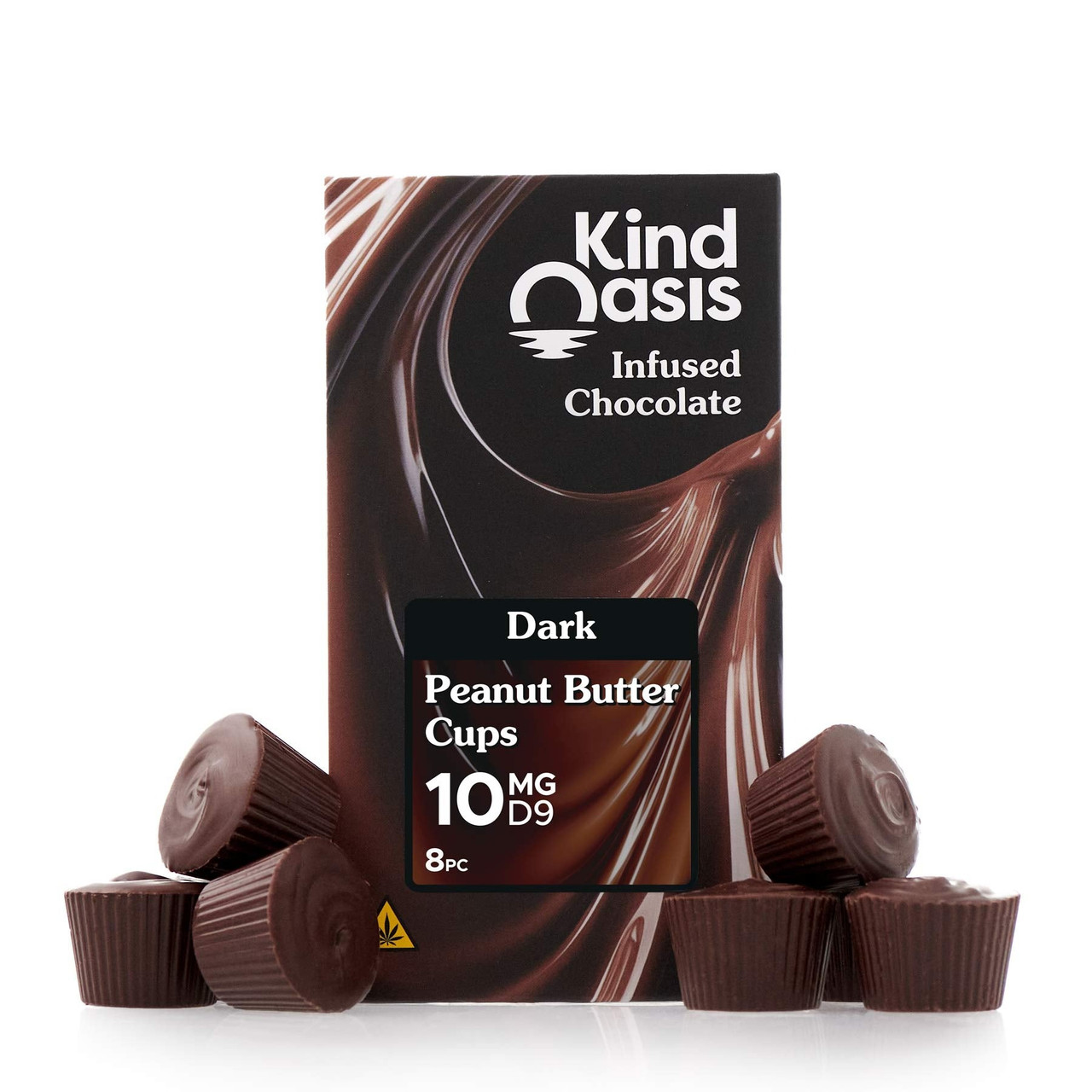 Kind Oasis Delta 9 THC Chocolate Peanut Butter Cups - Calm Leaf