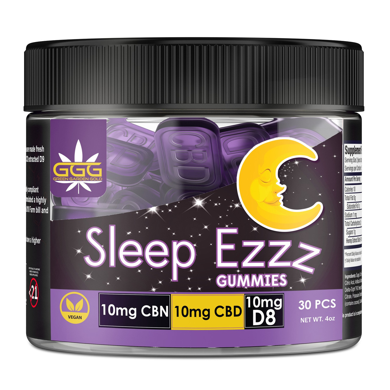 Green Garden Gold CBN + CBD + D8 THC + Kava Sleep Ezzz Gummies