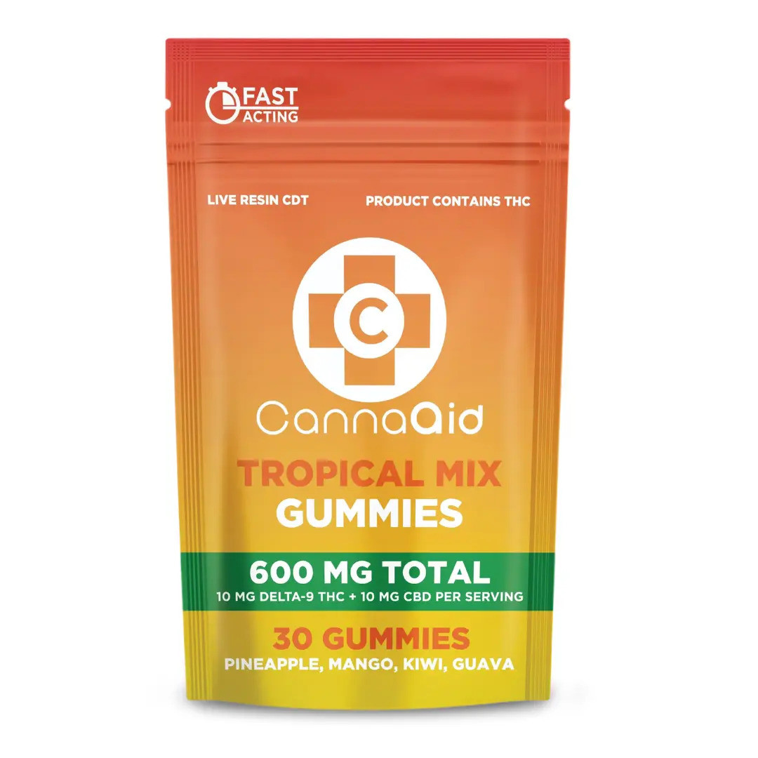 CannaAid Delta 9 THC + CBD Live Resin CDT Gummies - Calm Leaf