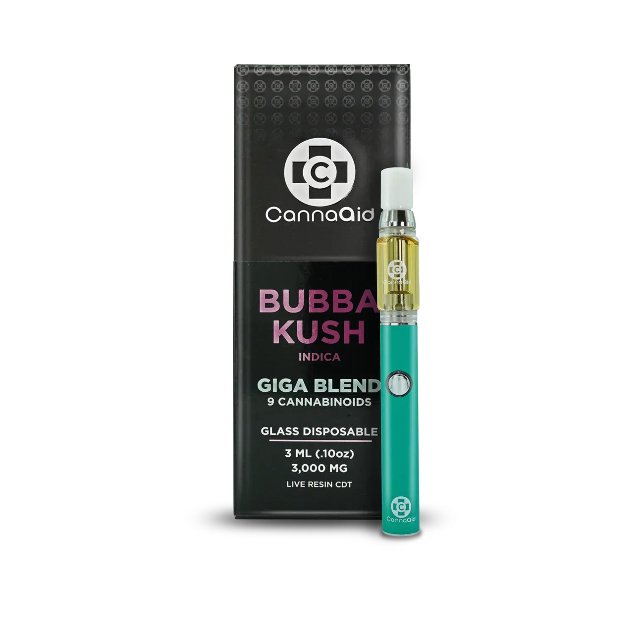 CannaAid Giga Blend Live Resin CDT Glass 3G Disposable Vape Pen
