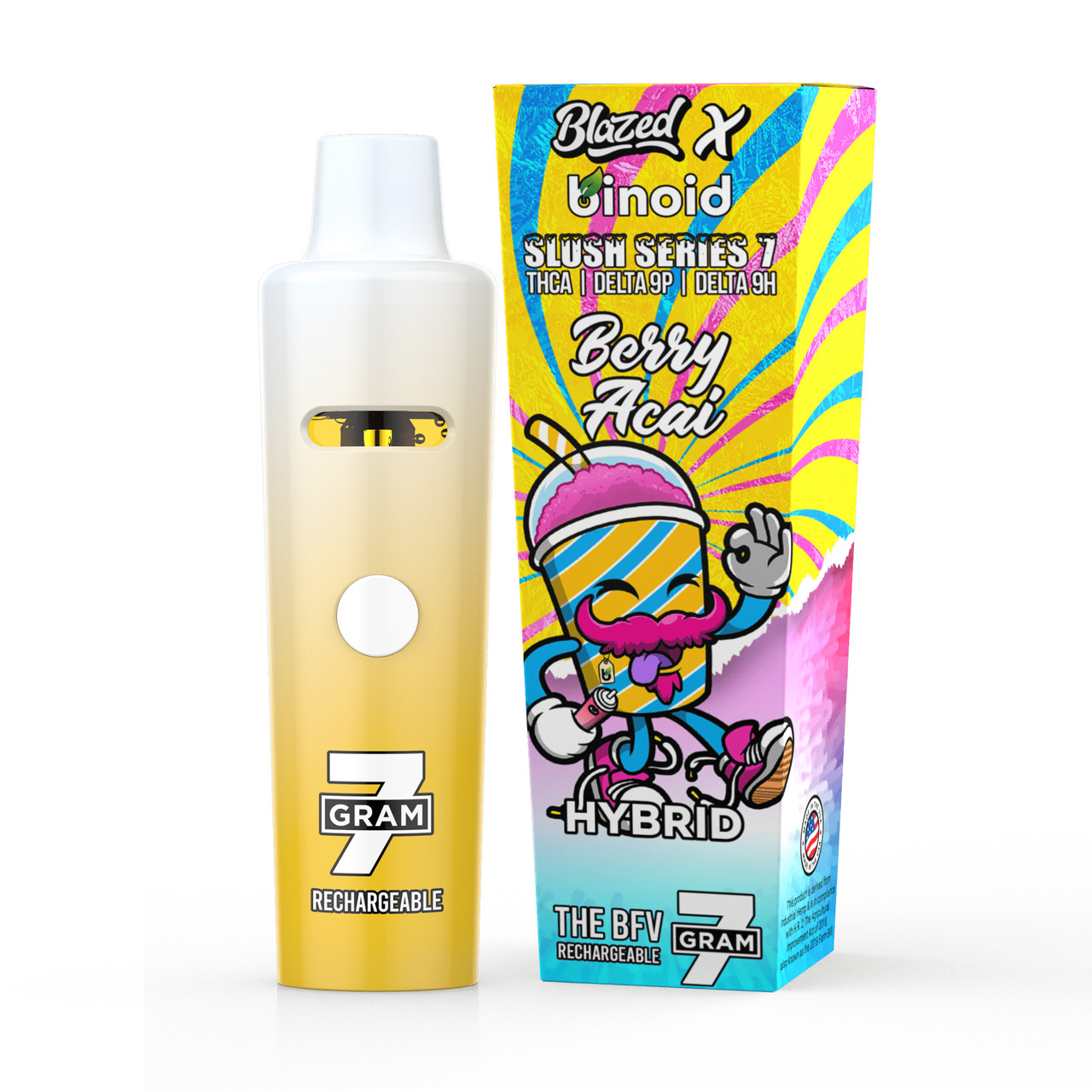 Blazed x Binoid Slush Series THCA Live Resin Blend 7G Disposable Vape Pen -  Calm Leaf